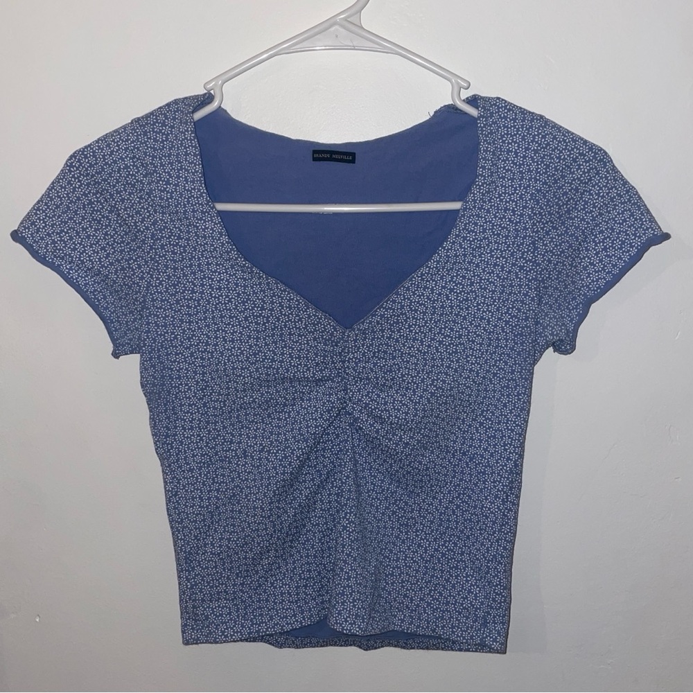 Brandy Melville Blue Floral Shirt